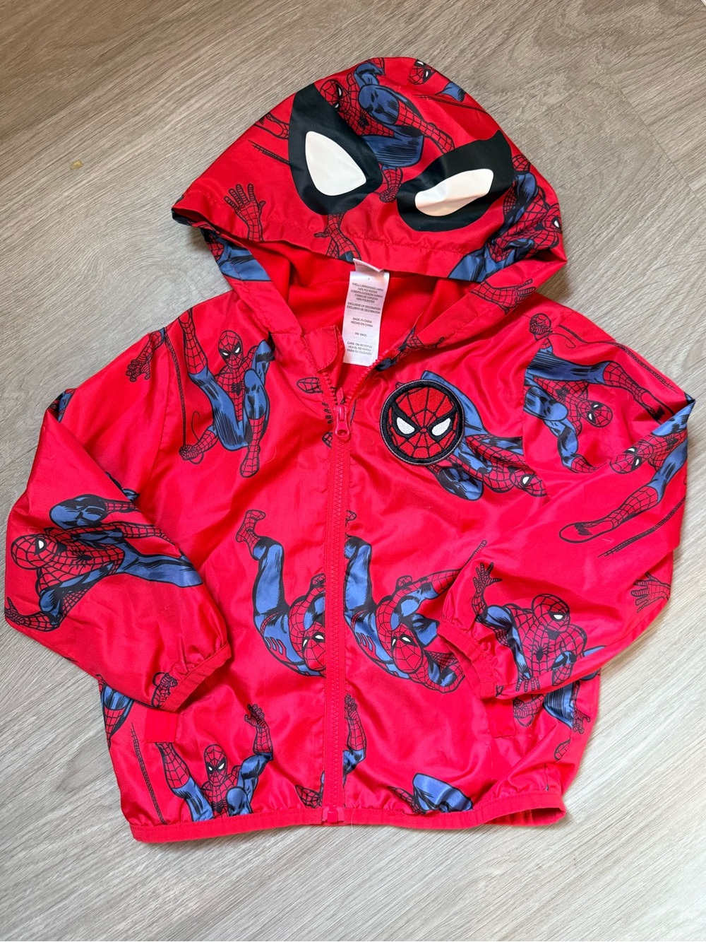 Marvel Spider-Man Red and Blue Hooded Kids Jacket